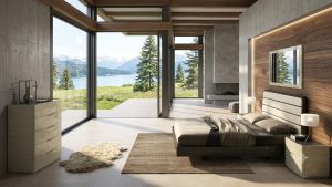 P112 Gray Walnut Finish California King Bed