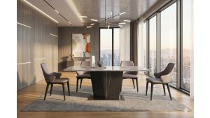 DT-H70 Faux Marble Top Dining Table