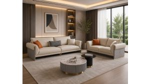 EK-Y1005-4S Top Grain Genuine Leather Extra Long Sofa