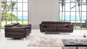 EK068 Dark Chocolate Italian Leather Sofa