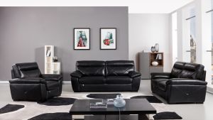 EK081 Black Italian Leather Chair