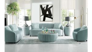 AE3801 Light Green Fabric Love seat