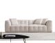 AE-D838 Ivory Fabric Extra Long Sofa Set