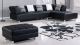 AE-L138 Black Faux Leather Sectional - Left Sitting