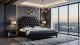D063 Dark Gray Leather Air Fabric Eastern King Bed