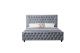 B-D073 Gray Fabric Queen Bed