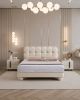 B-D083 Off White Synthetic Leather Twin Sized Bed