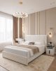 B-Y2003-CK Top Grain Genuine Leather California King Sized Bed