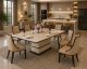 H28 Faux Marble Top Dining Table