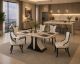 H903 Faux Marble Top Dining Table
