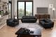 EK-H247 Black Top-grain Cow Hide Power Recliner Loveseat