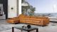EK-L030 Orange Full Italian Leather Sectional - Right Sitting