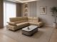 EK-L692 Beige Italian Leather Sectional - Left Sitting