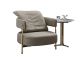 EK-Y1010 Taupe Genuine Leather Accent Chair