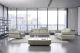 EK012 Light Gray Italian Leather Sofa