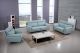 EK528 Light Blue Top Grain Leather Loveseat