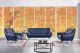 EK8003 Navy Blue Italian Leather Loveseat