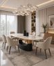 TL-J3131 Faux Marble & Metal Dining Table