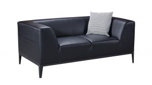 AE-D820 Black Faux Leather Loveseat