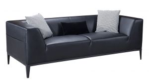 AE-D820 Black Faux Leather Sofa