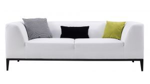 AE-D820 White Faux Leather Sofa