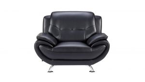 AE208 Black Faux Leather Chair