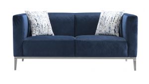 AE3802 Dark Blue Fabric Love Seat
