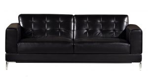 EK003 Black Italian Leather Sofa