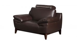 EK028 Dark Brown Italian Full Leather Chair
