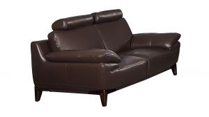 EK028 Dark Brown Italian Full Leather Loveseat