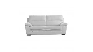 EK045 White Italian Leather Sofa