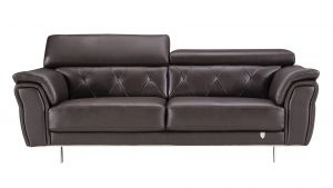 EK068 Dark Chocolate Italian Leather Sofa