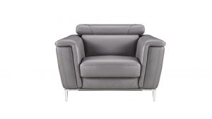 EK071 Dark Gray Italian Leather Chair