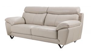EK078 Light Gray Italian Leather Sofa