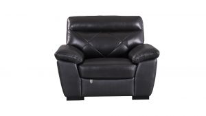 EK081 Black Italian Leather Chair