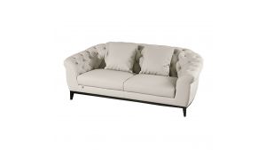 EK093 Light Gray Italian Leather Sofa